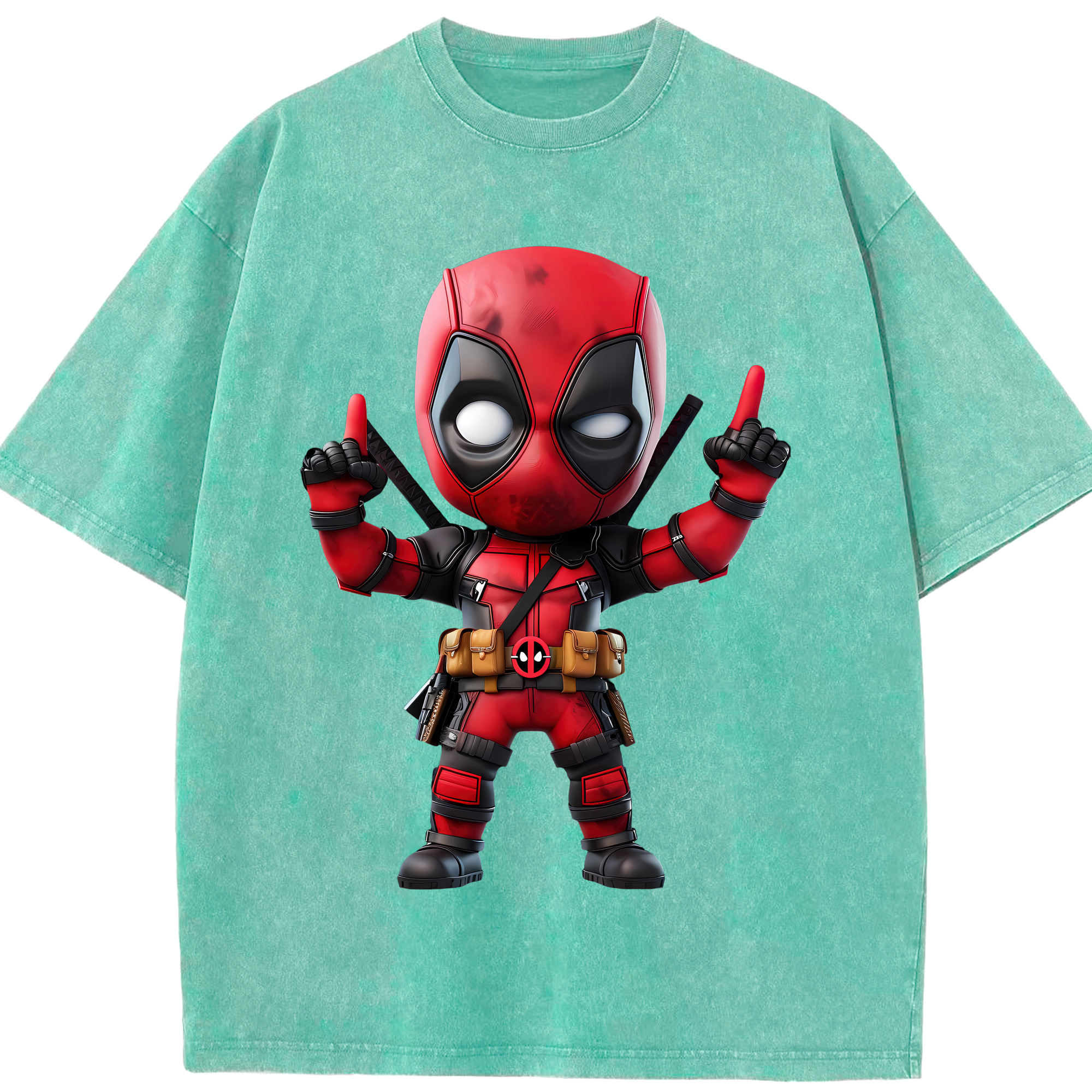 （画像用） Deadpool デッドプール 綿100% ヴィンテージ風 半袖Tシャツ（フロントプリント）